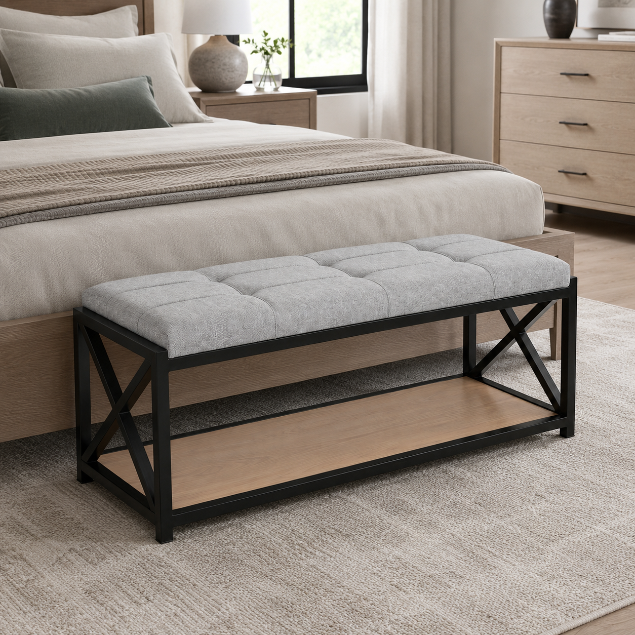 Banquette d’entrée MANAR — 110 × 40 × H47 cm
