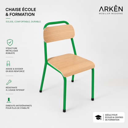 Chaise ordinaire école & centre de formation – Structure métallique robuste