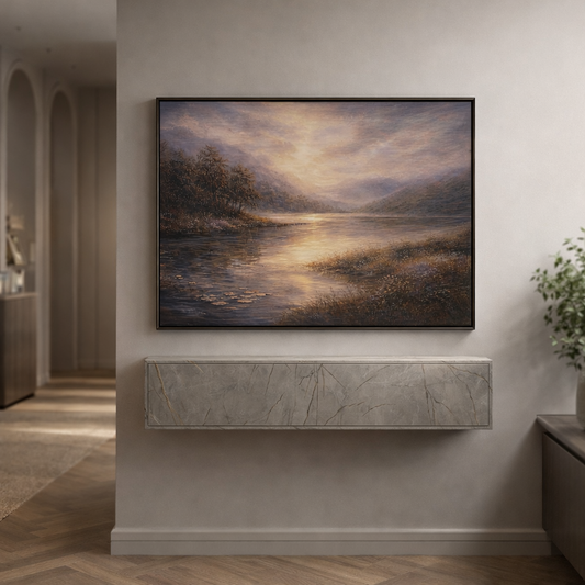 Tableau "Horizon d'OR"  Impression sur Canvas 150 x 90