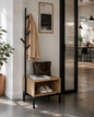 Vestiaire d’entrée ARKEN NORDIK – Porte-manteau, banc et rangement