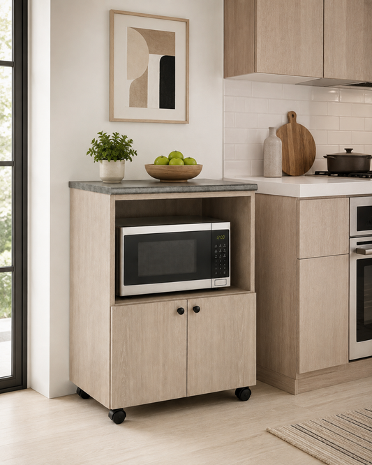 Îlot de cuisine multifonctions sur roulettes – 60 × 50 × H90 cm