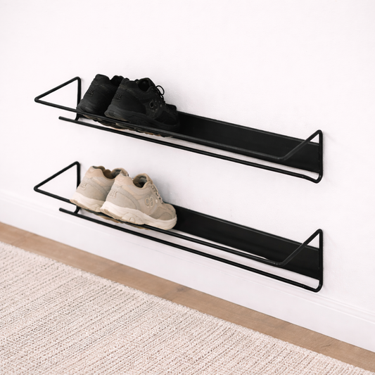 Porte chaussures mural ARKÊN 80 cm — Noir minimaliste & gain de place