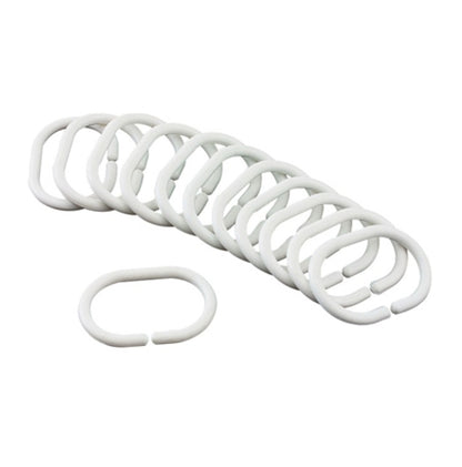 Anneaux pour rideau de douche Salwa Plast – Lot de 12