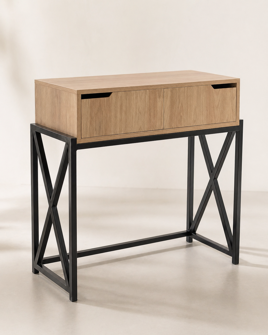 Console d’entrée Manar en bois et métal noir