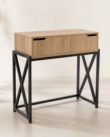 Console d’entrée Manar en bois et métal noir