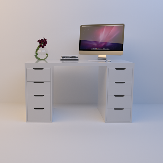 Bureau Modulable - 2 Blocs de tiroirs High Gloss