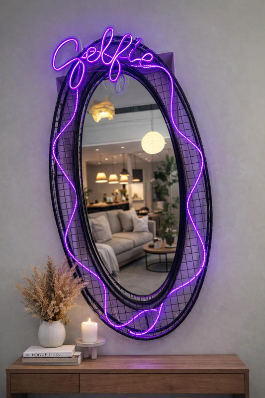 Miroir Selfie LED – Style Industriel Chic