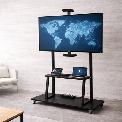 Support TV Mobile Professionnel 32’’ à 86’’ – Sur 4 Roues