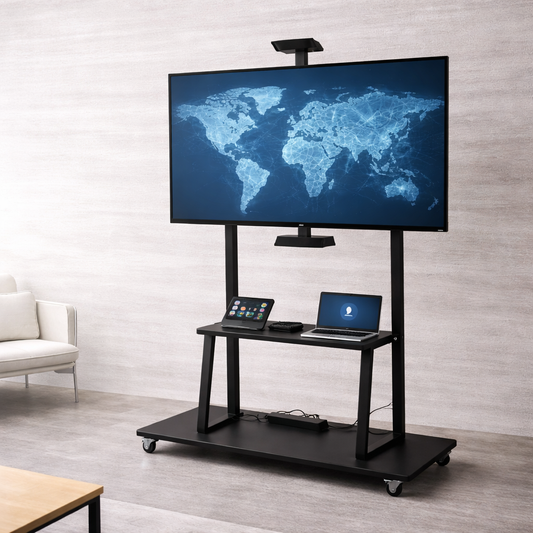 Support TV Mobile Professionnel 32’’ à 86’’ – Sur 4 Roues